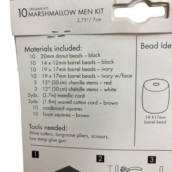 Holiday Time Marshmallow Men Craft Kit Christmas Ornament Craft Kit - Picture 2 of 6